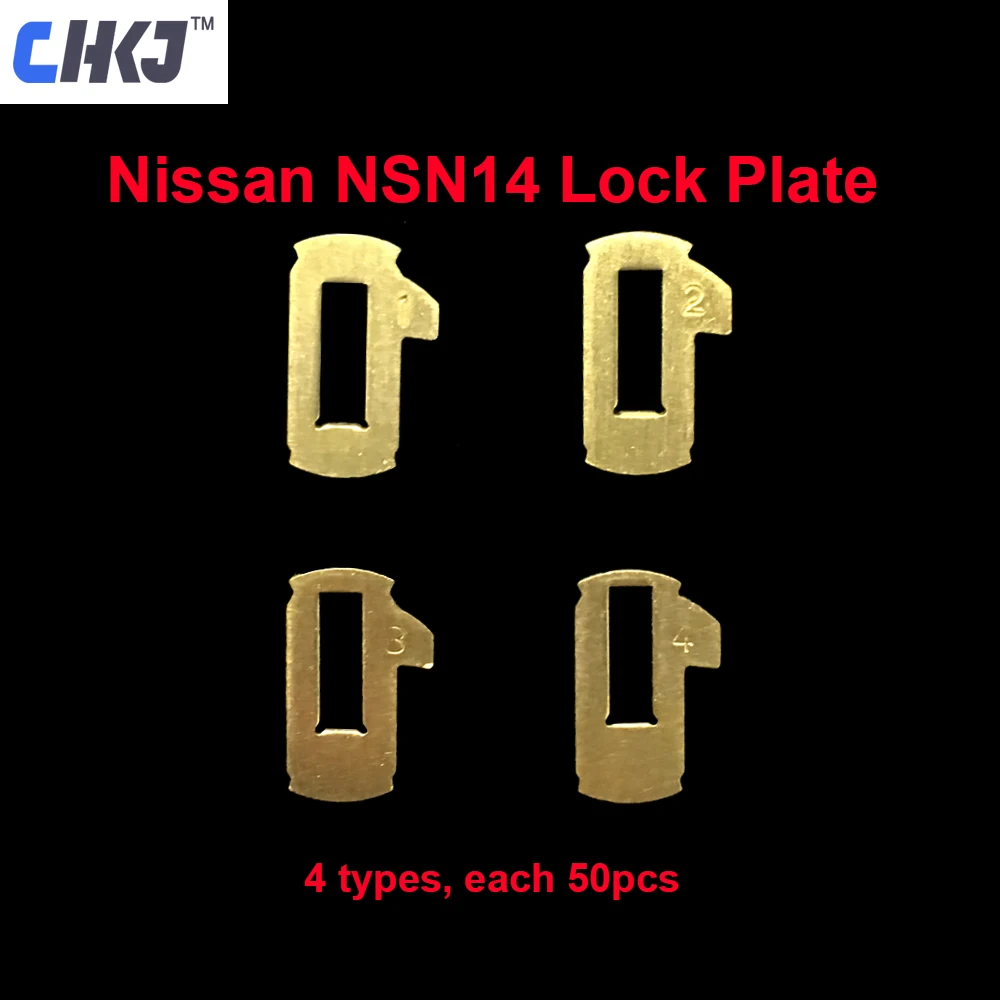 CHKJ 200pcs/lot NSN14 Car Lock Reed Plate For Nissan Car Door Lock Repair Kits Brass Material 4 Models Each 50pcs with Spring