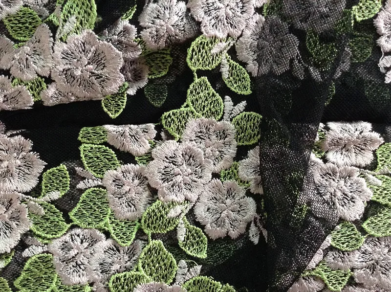 top quality 12.9cm wide dyed yarn embroidery lace trim nylon net base polyester XERY0817G | Дом и сад