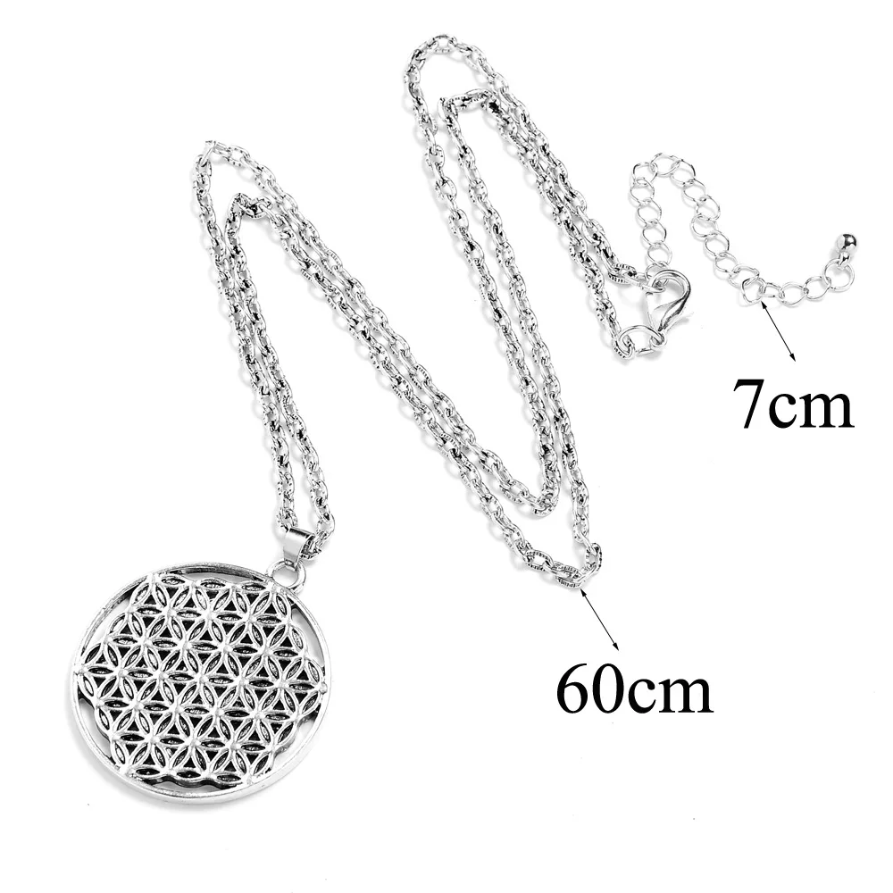 DIEZI Модные женские серебряные тона цветок жизни ожерелья и подвески Мандала