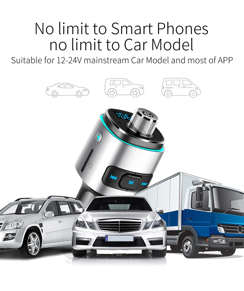 JILANG автомобильный Bluetooth fm-передатчик аудио Громкая связь автомобильный комплект аудио MP3 плеер Siri с QC3.0 Быстрый двойной USB Автомобильное зарядное устройство