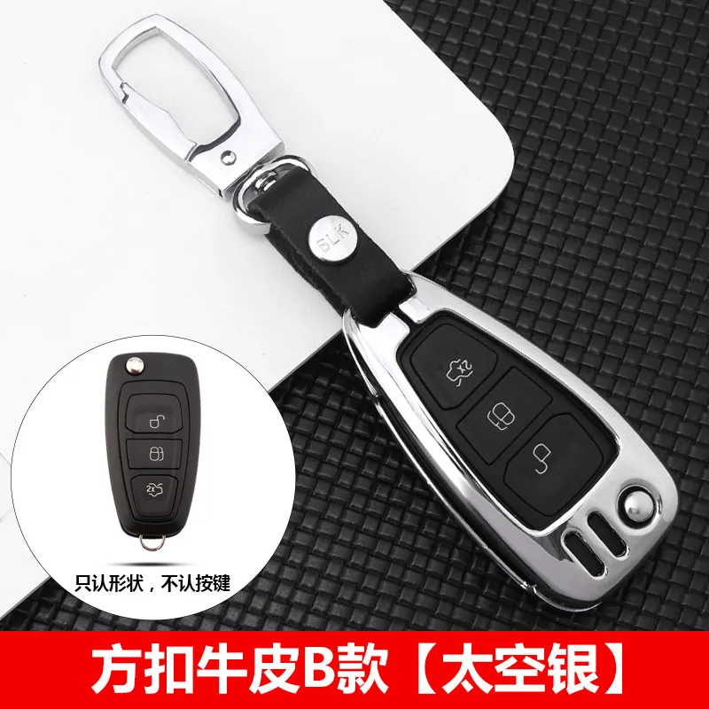 Автомобильный чехол для дистанционного ключа для Ford Fiesta Focus 2 3 MK2 MK3 Mondeo MK4 Ecosport Kuga Escape Ranger explorer - Название цвета: F