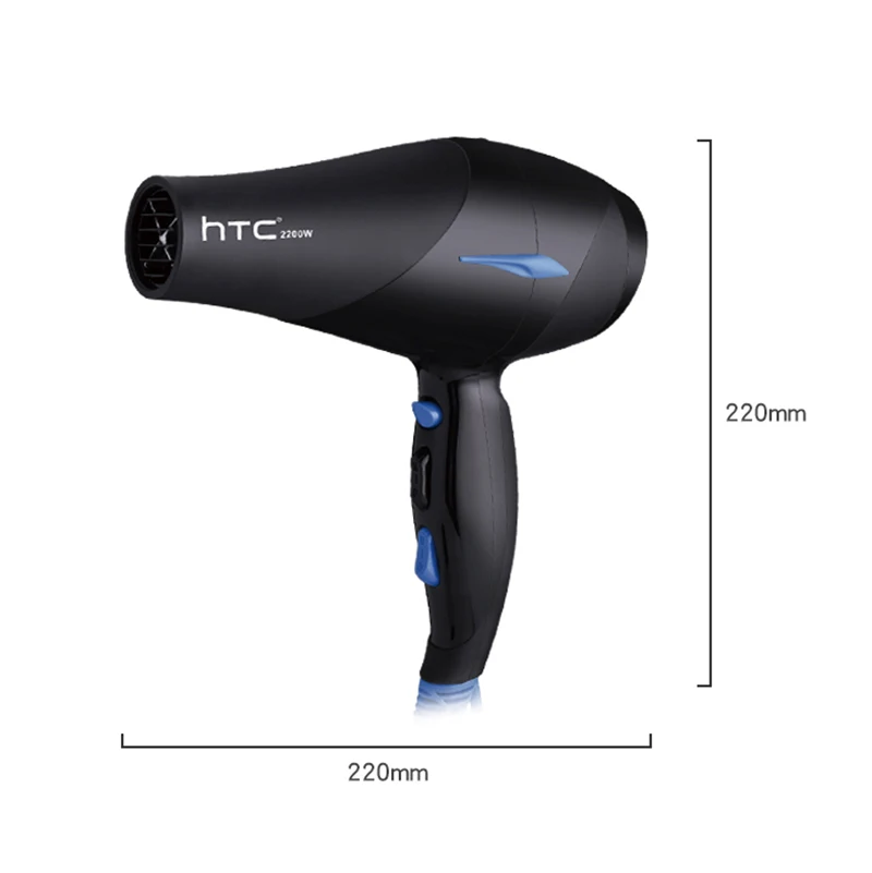 Htc 2200 Вт профессиональный мощный Фен для волос, низкий фен для волос, вентилятор для парикмахерских, парикмахерских, салонов, инструменты, фен для волос, ЕС