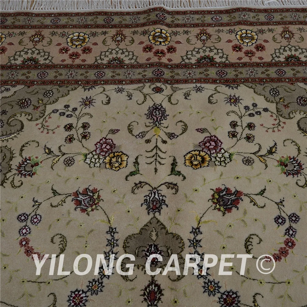 Yilong 8 'x 10' античный восточный шерстяной ковер бежевого цвета искусственный