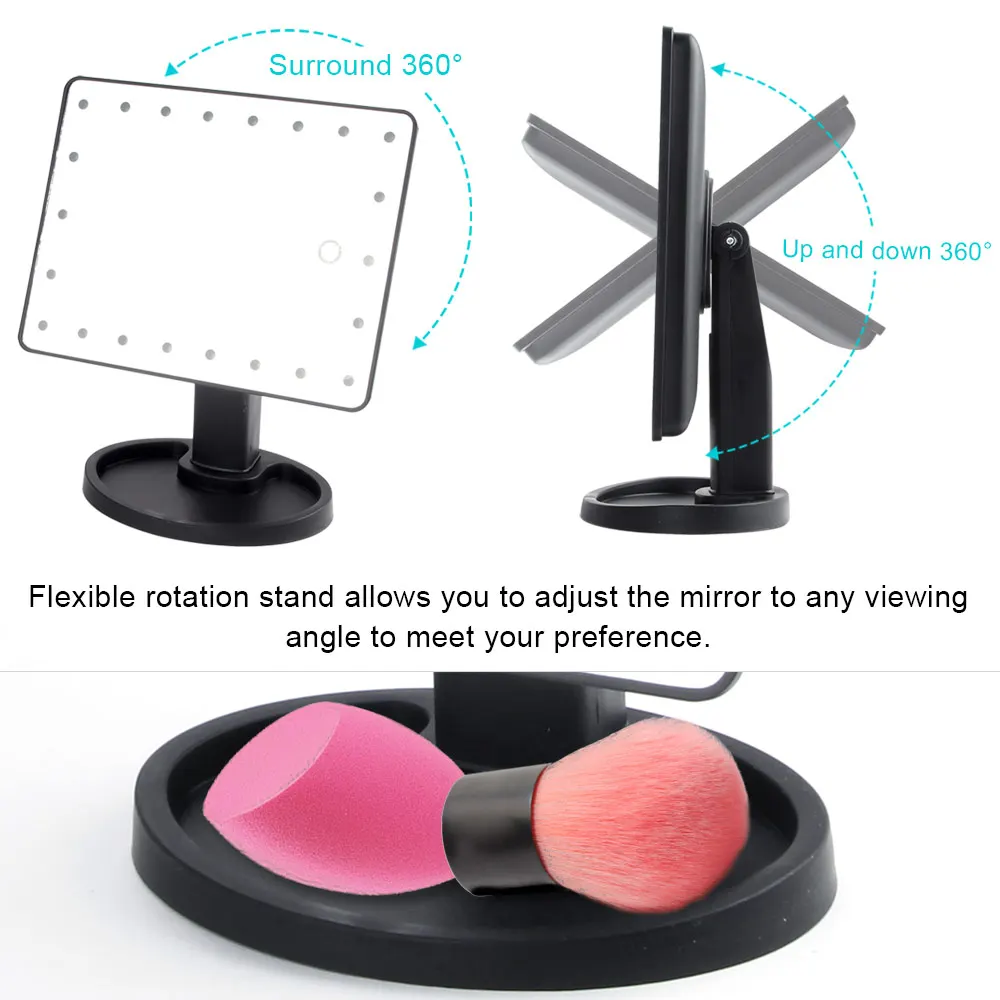 Светодиодный светильник с сенсорным экраном 16/22 зеркало для макияжа 10 кратным