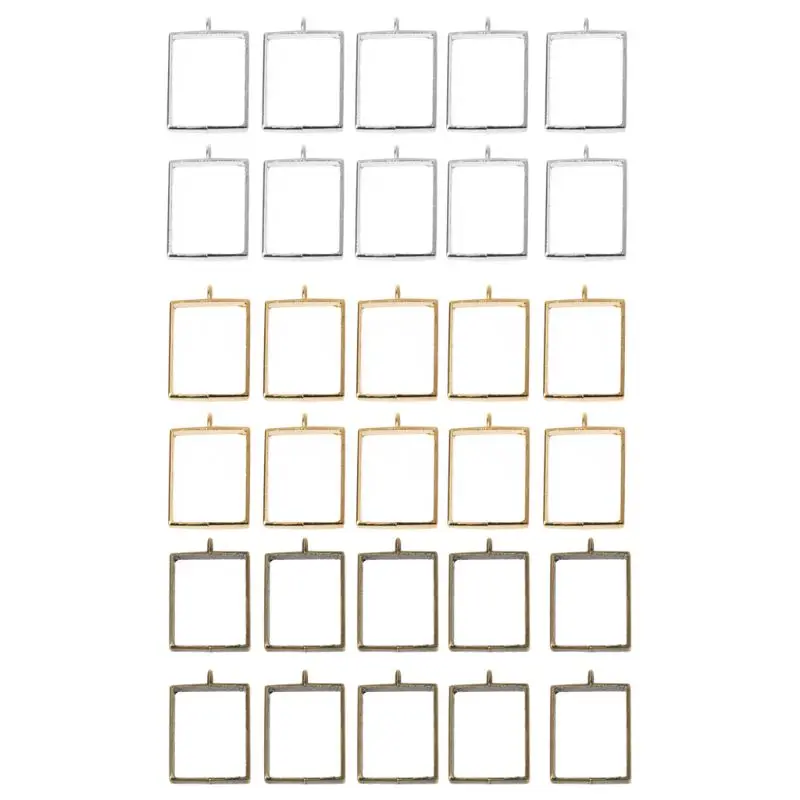 

10Pcs Geometric Hollow Pressed Flower Resin Blank Frames Pendants Jewelry Making