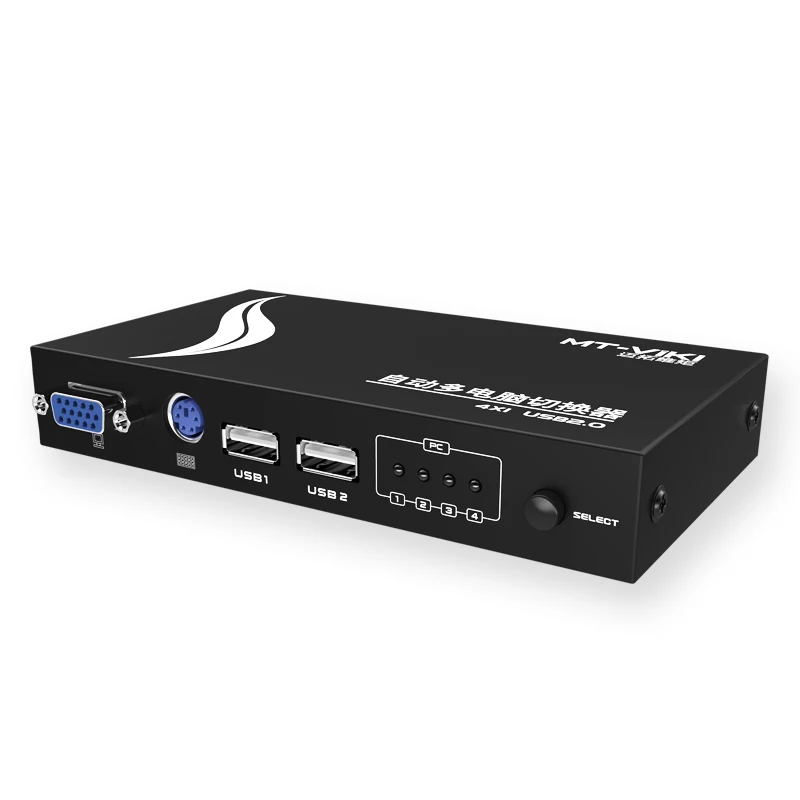 MT-Viki 4-портовый автоматический выключатель VGA USB KVM Hotkey с оригинальными кабелями