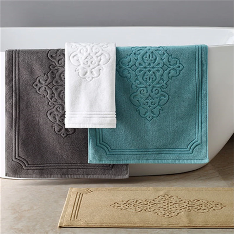 

Five star hotel cotton bathroom floor mat cotton family kitchen bathroom jacquard door mat