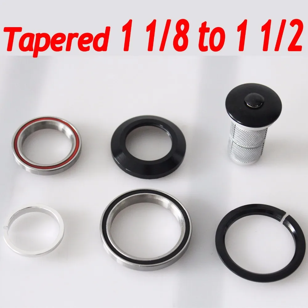 

MIRACLE Bike Taper top 1-1/8" down 1-1/2" for Carbon Road Bike Cycling Headset Steereed Tube Carbon Bicycle Headset