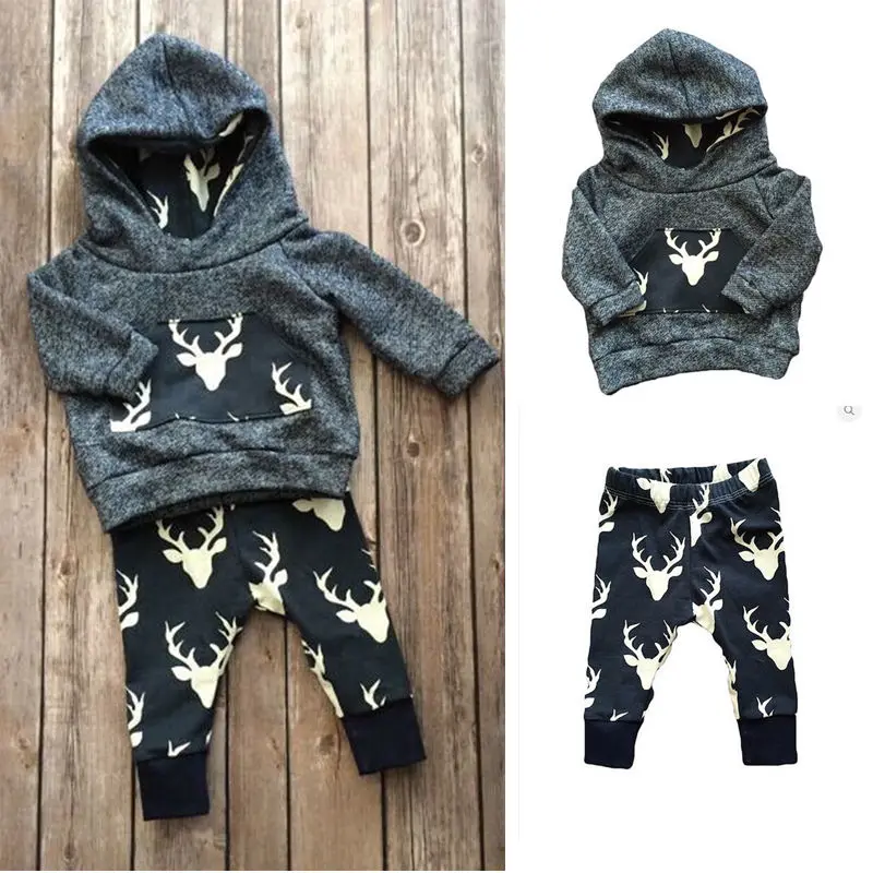 2 шт. футболка с капюшоном и длинные штаны для новорожденных | Мать ребенок