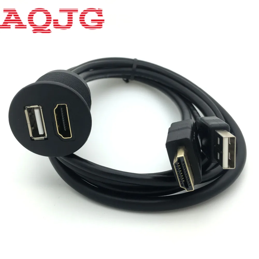 

10pcs x 3ft Car USB HDMI AUX Extension Panel Flush Mount Cable For Car, Boat and Motorcycle