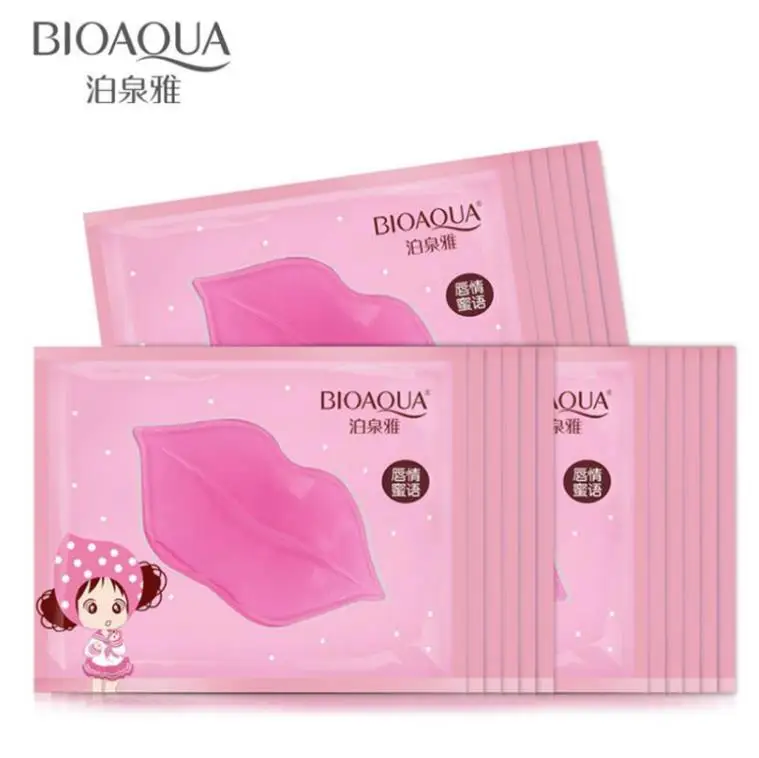 Гель-маска для губ BIOAQUA, 10 шт., уход, увлажнение восстановление, удаление морщин, осветление губ, коллагеновая маска для увлажнения губ - Цвет: 10pcs