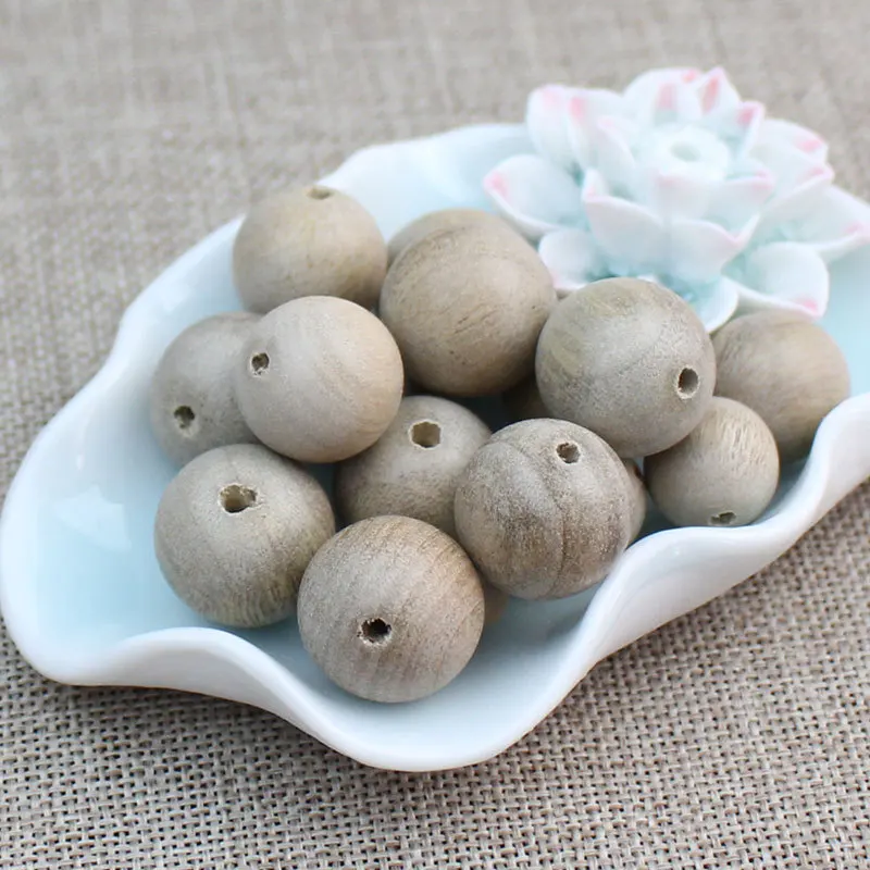 30pcs/lot High Quality Natural Camphor Wood Ball Beads 6-20mm Buddhism Wooden Spacer Charm DIY Bracelets Jewelry Making | Украшения и