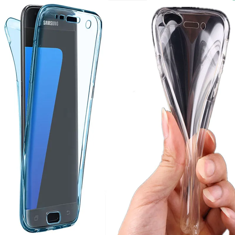 Задняя и Передняя 360 мягкие чехлы из ТПУ для Samsung Galaxy J3 J5 J7 2017 2016 J310 J510 J710 J320 J520 J720 Prime