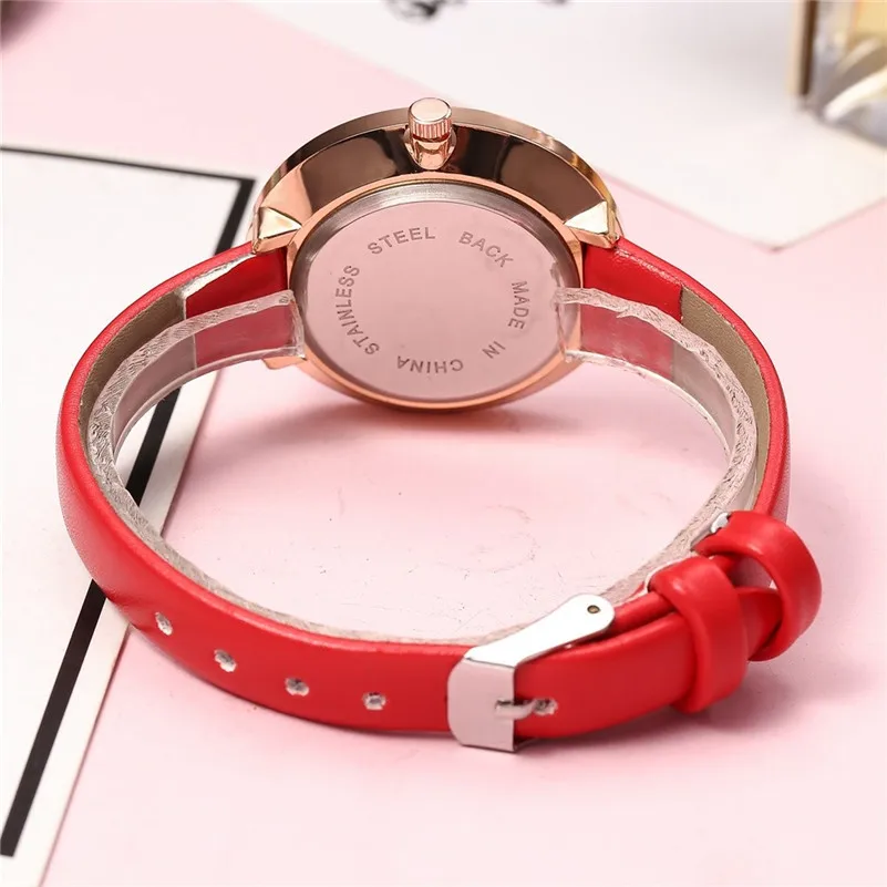 

Fashion Women Watches Temperament Convex Dial Watch Leather Belt Quartz Wristwatch For Ladies Luxury Casual Clock reloj mujer #D