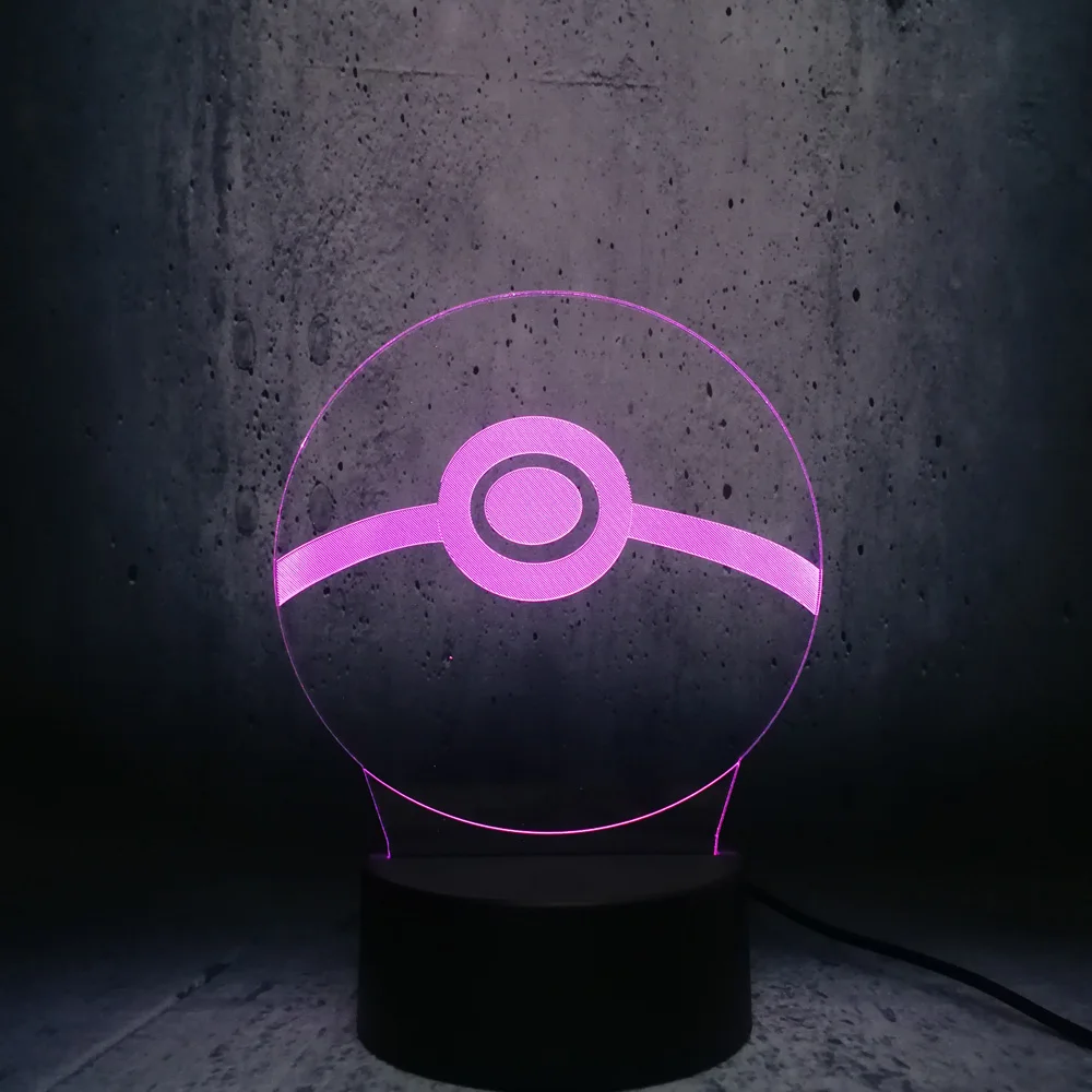 Покемон Poke мяч gs Дизайн 3D LED USB лампа японская мультяшная игра детская игрушка