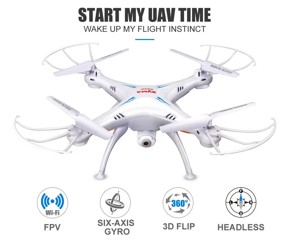 Дрон SYMA X5SW FPV с Wi-Fi камерой в режиме реального времени Радиоуправляемый