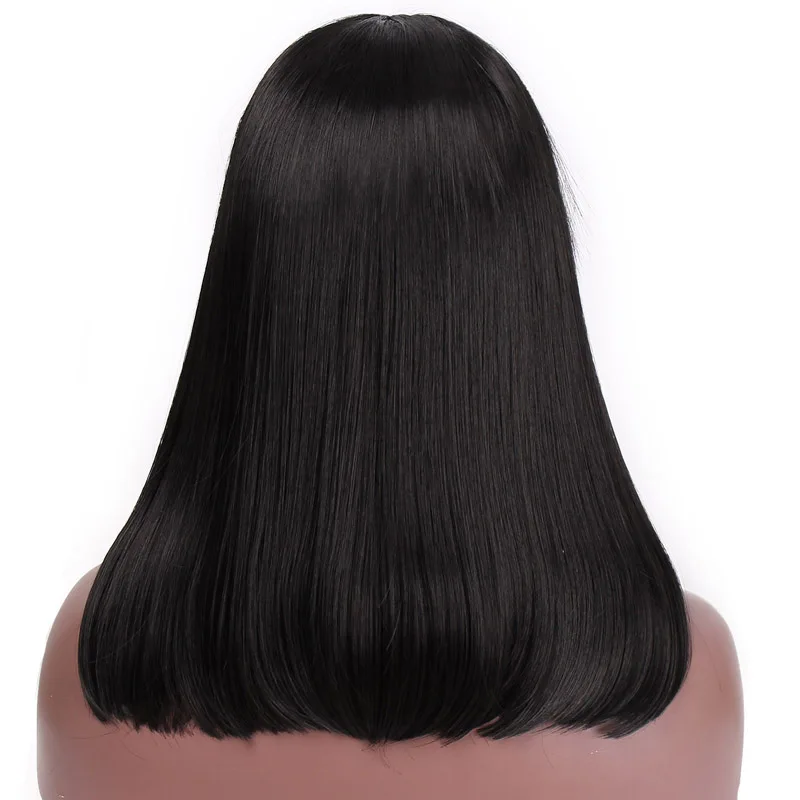 1B-short AISI HAIR 26 дюймов длинный черный парик прямой синтетический парик на кружеве для женщин натуральный цвет термостойкие Futura волосы - Цвет: 1B-short