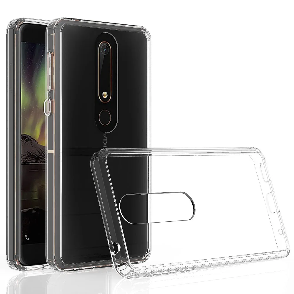 Ультратонкий Прозрачный чехол для Nokia 6 2018 устойчивый к царапинам ТПУ и жесткий