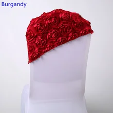 Burgandy цвет Свадьба Розочка Роза стул створки крышка стула капот