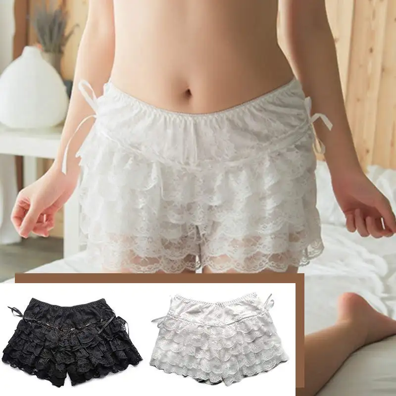 Женские сексуальные кружевные шорты с оборками, Лолита, Knicker, безопасные нижние трусы