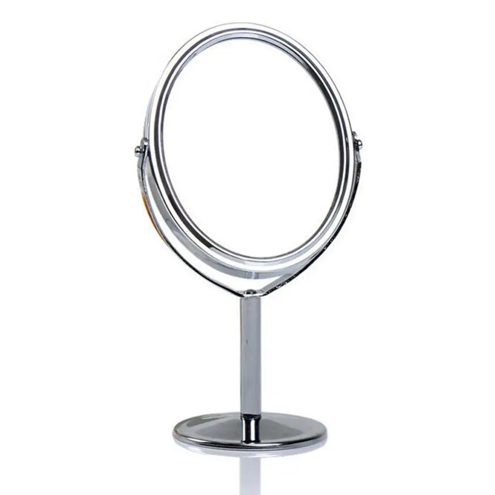 Oval Корейское металлическое двухстороннее зеркало для макияжа Зеркало для одевания зеркала настольное Desktop ing1: 2 функция увеличения женские инструменты для макияжа - Цвет: Oval