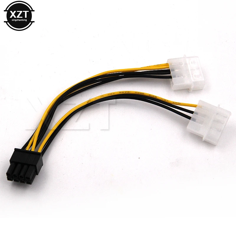 2 IDE двойной 4pin Molex штекер на 6 Pin гнездо PCI E Y разъем адаптера питания для