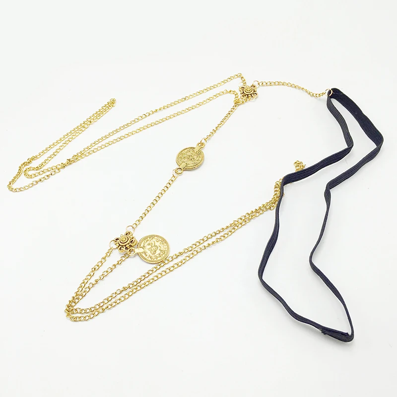 Секс Серебряная монета цепочка на ногу талия бедра цепи Бохо Браслет живота