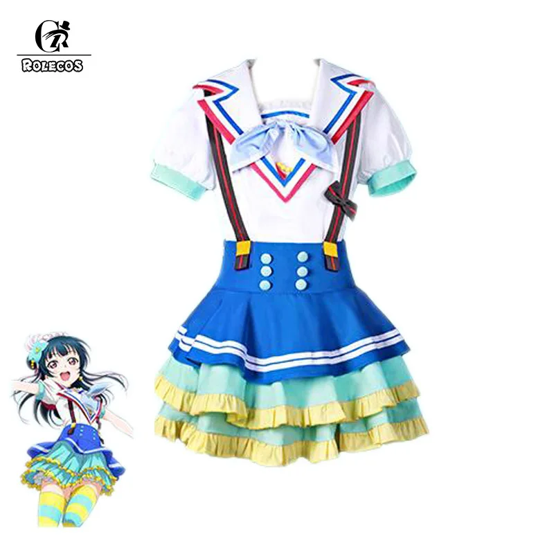 ROLECOS японское аниме Love Live Sunshine карнавальный костюм для девочек Матросская форма