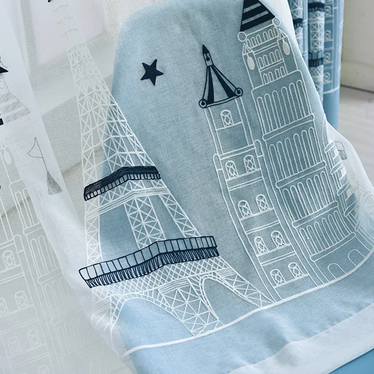 MYRU детская занавеска в средиземноморском стиле с мультяшным замком и башней