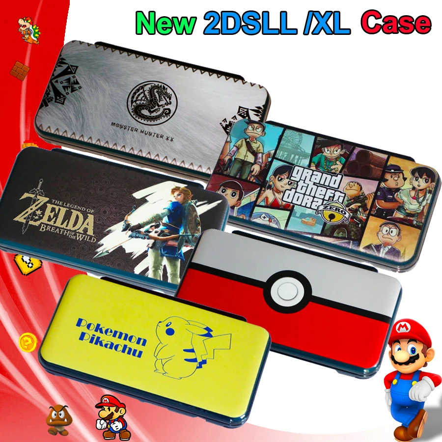 2DS LL/XL аксессуары шаблон чехол Pokeball пикачус защитный жесткий чехол оболочка кожа для nintendo консоли игры