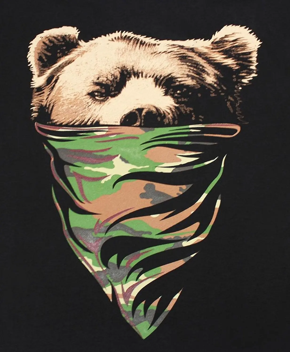 California Registry Camo Bandana Bear Мужская Футболка с рукавами Летняя мужская футболка Топы
