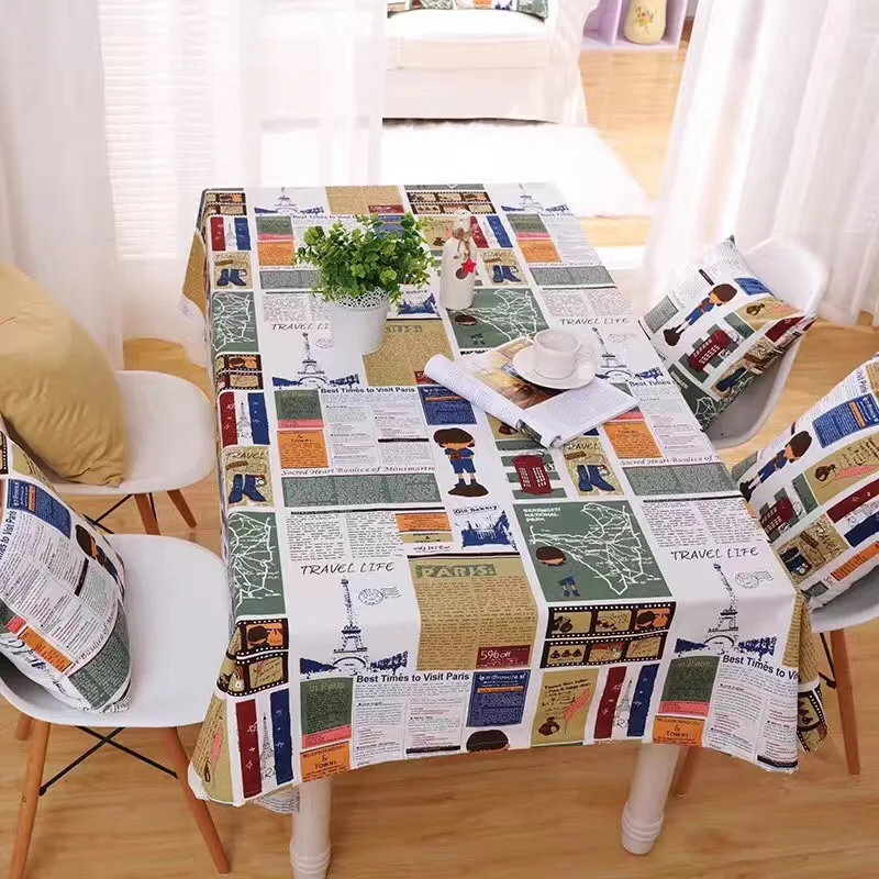 Домашняя скатерть из хлопка и льна квадратная на заказ с рисунком девушки|tablecloth