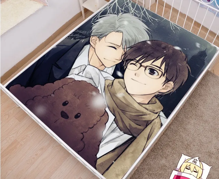 Наматрасник японского аниме с рисунком юря на льду наматрасник покрывало