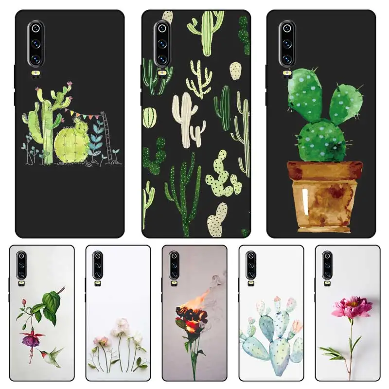 N277 кактус Обои Черный силиконовый чехол для huawei P8 P9 P10 P20 P30 Lite Pro P Smart Plus 2017 2019 |