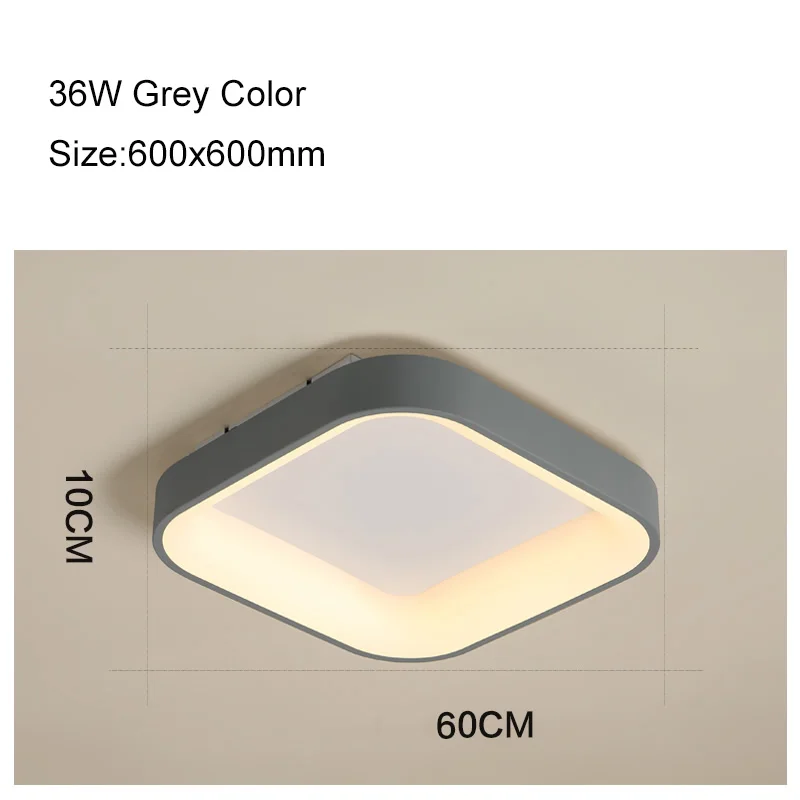 Grey 600x600mm NEO Gleam круглые/квадратные/треугольные современные светодиодные потолочные лампы для гостиной, спальни, кабинета с регулируемой яркостью+ RC потолочные светильники - Цвет корпуса: Grey 600x600mm