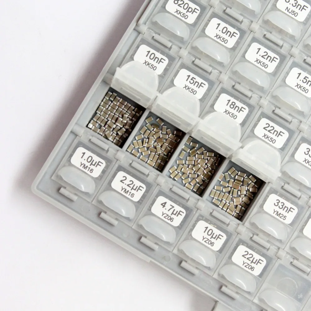 AideTek SMD 1206 коробка с конденсаторами Наборы до 22 мкФ 89 х 50 шт X7R НПО распределенных Ассорти конденсатор organizzation хранения C1250