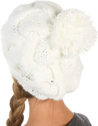 Теплая вязаная шапка BomHCS Sakkas с помпонами|hat beanie|slouch hatslouch beanie |