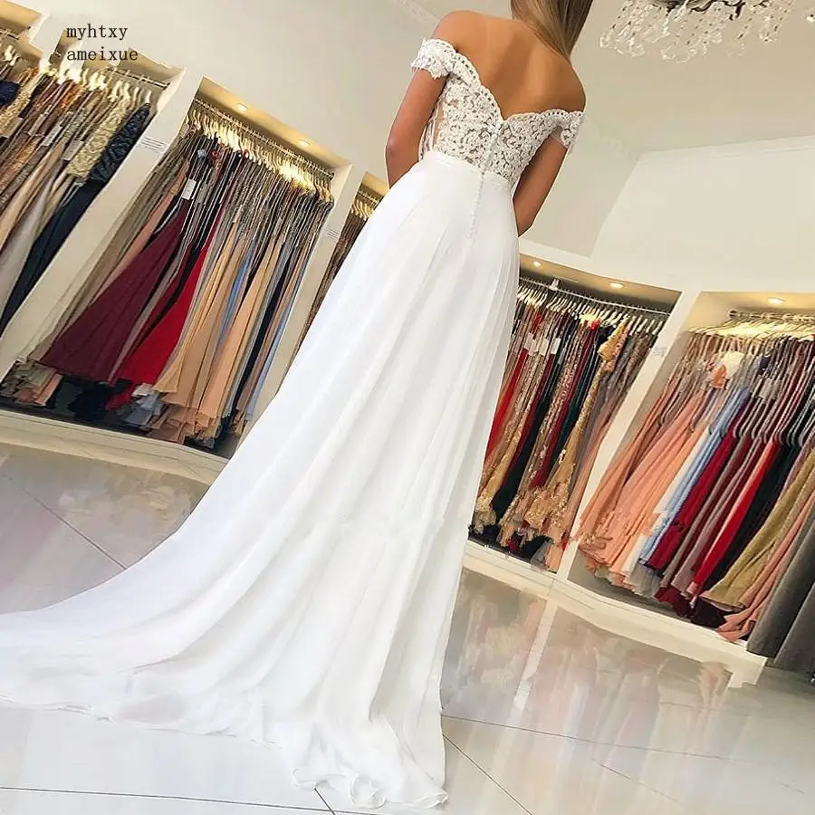 Weilinsha дешевое свадебное платье с открытыми плечами кружевное es 2020 Vestido De Noiva