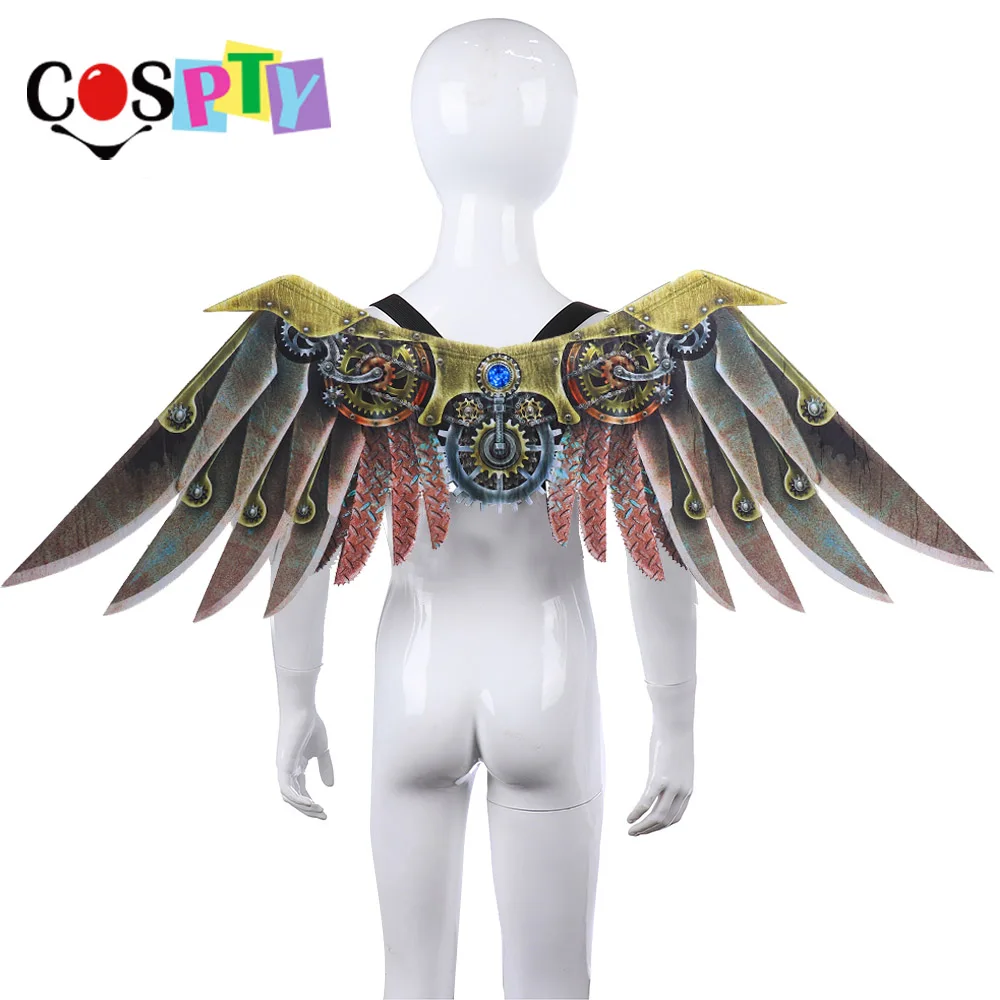 kids wings costume Карнавальные вечерние костюмы Cospty в винтажном стиле панк для косплея Vestiti в стиле стимпанк; Уникальный костюм с объемными крыльями - Цвет: kids wings costume