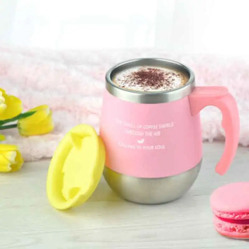 ONEDAY 450ml Thermo Cup Coffee Mug Teacup Drink Thermos Flask Water Tumbler With Cover Black Mugs | Дом и сад