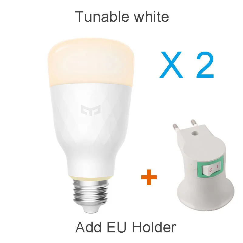 2 white add AD Xiao mi Yeelight умный светодиодный светильник E27 10 Вт цветной RGBW Белый версия 800 люмен Wifi mi Home App пульт дистанционного управления - Цвет: 2 white add AD