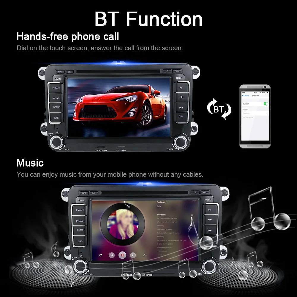 2 Din 7 дюймов HD сенсорный автомобильный dvd плеер с экраном GPS Навигация BT AM/FM радио