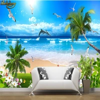 beibehang 3d stereoscopic beach sights europe tv backdrop wallpaper living room bedroom murals photo wallpaper papel de parede