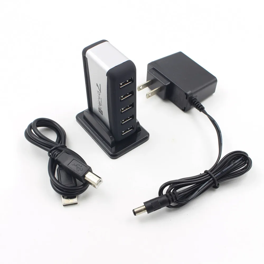 CARPRIE 7 Порты и разъёмы высокое Скорость USB 2,0 концентратор с питанием от сети переменного тока Мощность адаптер для портативных ПК Прочный штепсельная вилка американского стандарта 6J12 Прямая