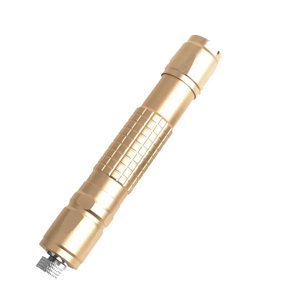 Naked pen Gold Зеленая лазерная указка мощная лазерная ручка высокой мощности 532нм 5 мВт регулируемая горящая спичка лазер с перезаряжаемой батареей 18650 - Цвет: Naked pen Gold