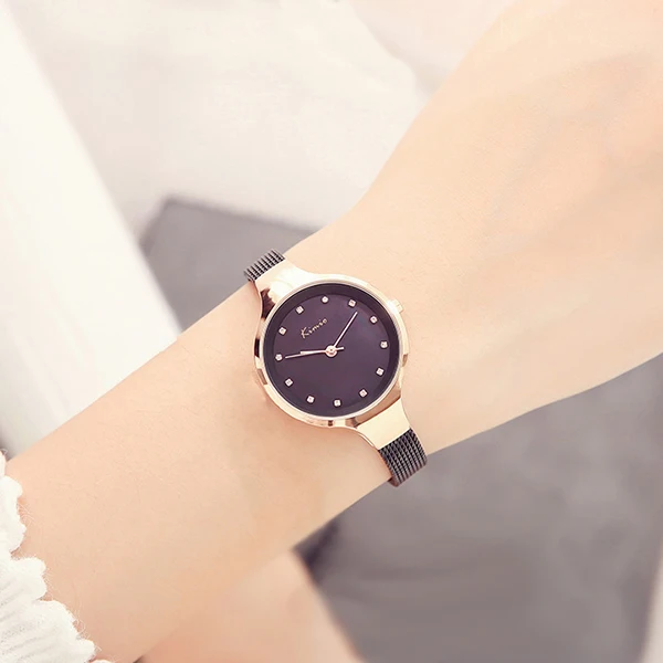 Черный Kimio Relojes Mujer наручные часы браслет Кварцевые часы для женщин женские часы Женское платье Relogio Feminino для женщин - Цвет: Черный