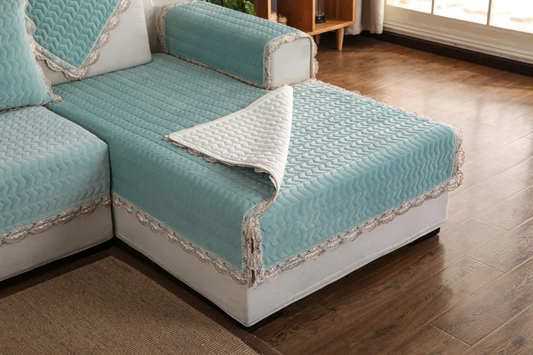 Winter Thicken Plush Sofa Cover Cushion Simple Modern Living Room Pure Color Couch Cover Sofa Towel Home Decoration