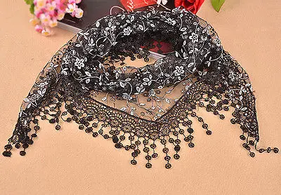 Новый женский Мягкий кружевной шарф шаль из шифона длинный вуали |