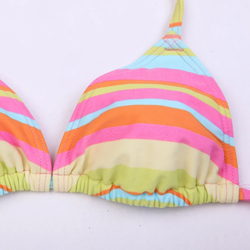 Amazing Rainbow Bathing Knitted Swimwear Woman Bikini 2019 Swimming Pool Suits Strappy Fully Lined Swimsuit |