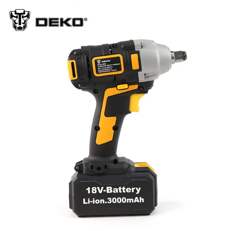 DEKO В 18 в Li-Ion 0-2300r/мин 3.0Ah 280N. m Электрический ударный гаечный ключ для автомобильных